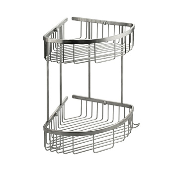 Полка двойная,угловая овальная (нерж) GFmark